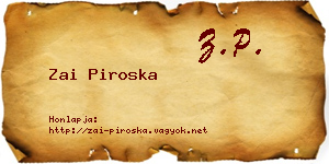 Zai Piroska névjegykártya